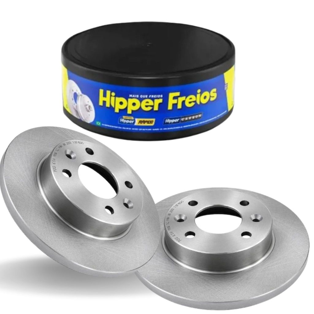 Par Disco Freio Dianteiro Sandero 1.0 16v/1.6 16v SÓLIDO 2008 ate 2023 Hipper Freios