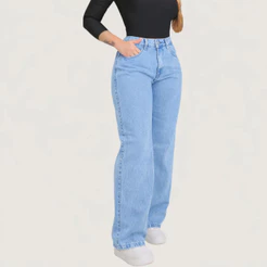 Calça Wide Leg Jeans Feminina Pantalona Juvenil 34 Ao 46