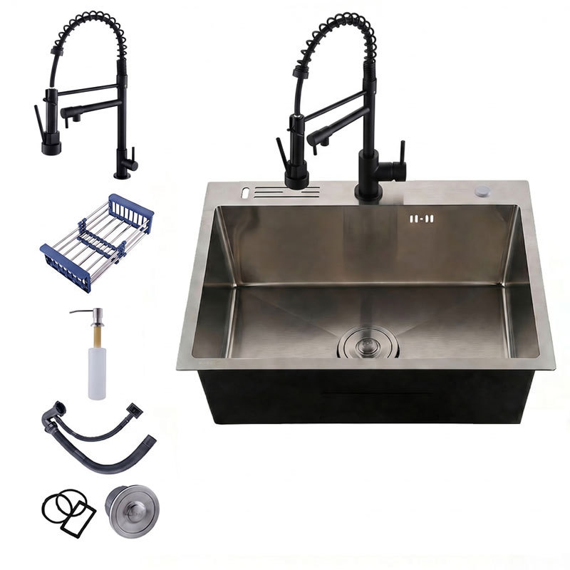 Cuba Gourmet 60x45cm Inox com Porta-Facas + Torneira Água Fria – Kit Completo