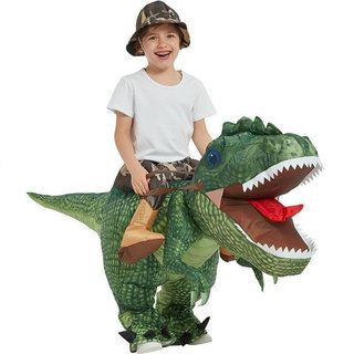 Trajes divertidos de Halloween para crianças, dinossauros de equitação, pequeno tiranossauro Rex, trajes de dinossauro i