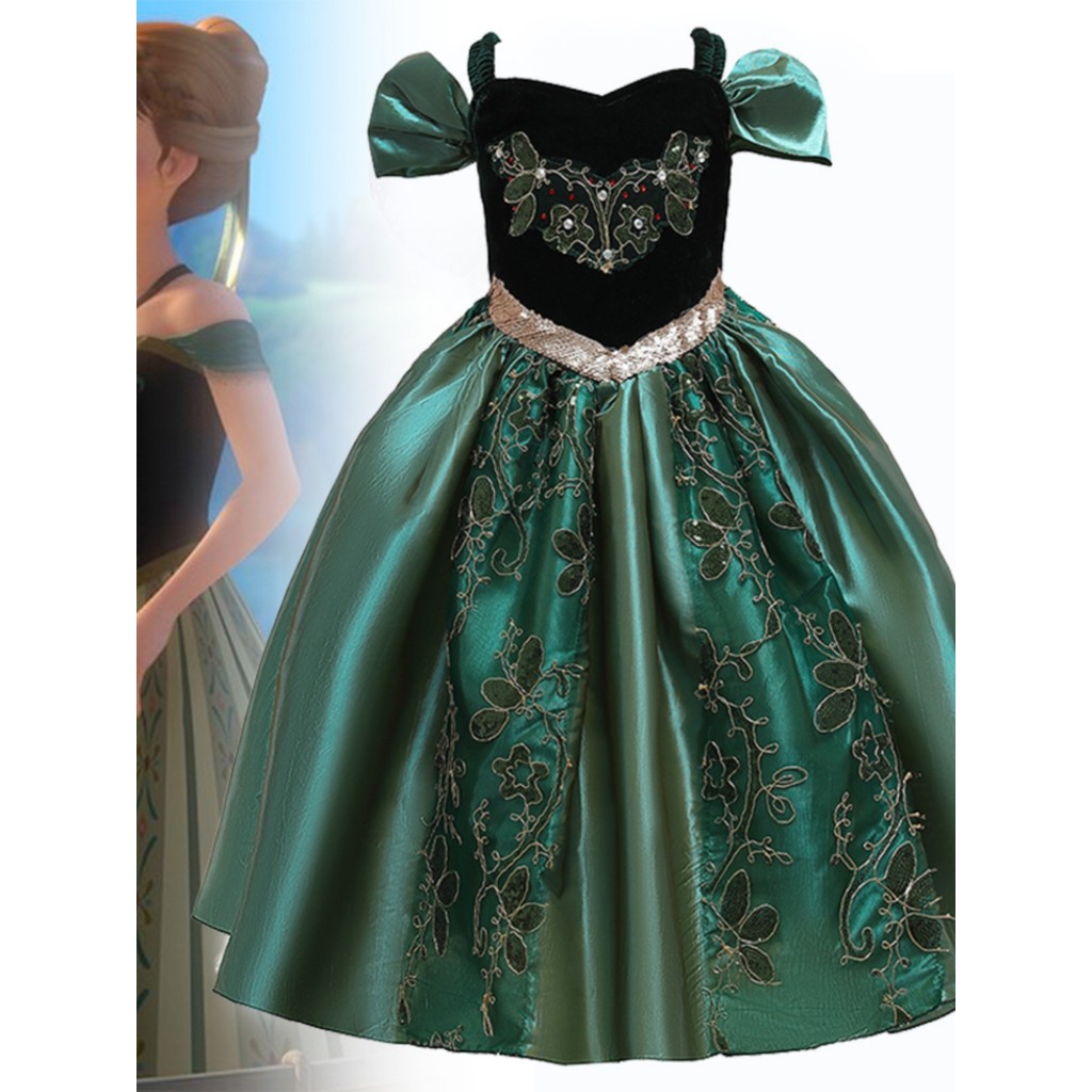 2025 Frozen Queen Anna Sling Vestido de Princesa Bordado Elsa Vestido Infantil Vestido de Halloween