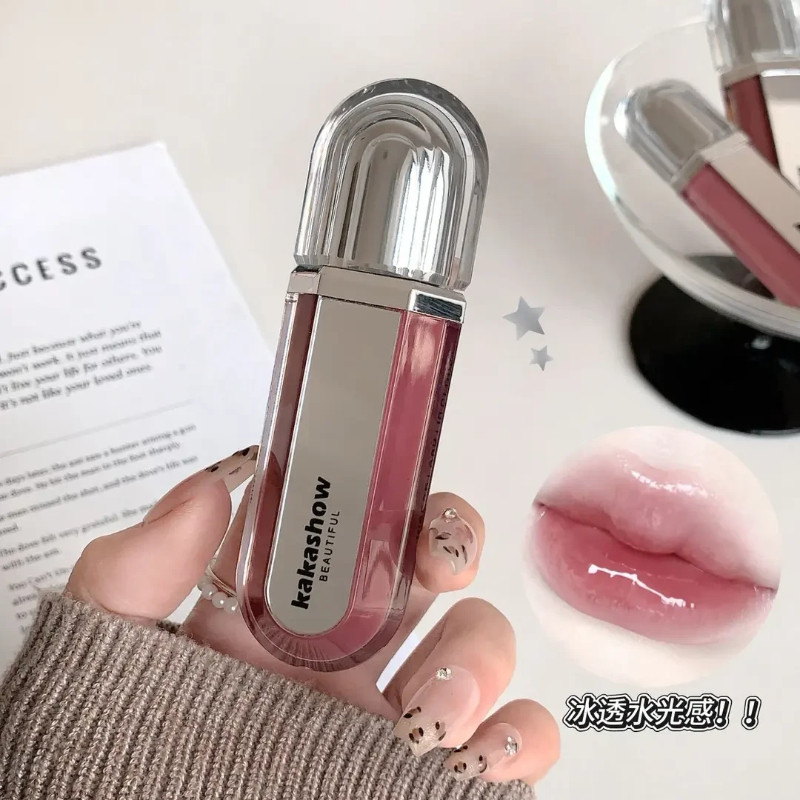 Brilho de água hidratante branco brilho labial Super hidratante transparente brilho labial Micro grânulo vidro geléia hi