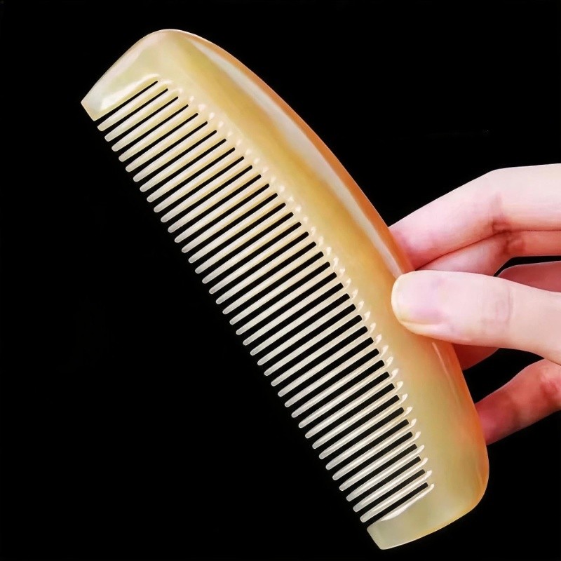 Pente De Cabelo De Chifre De Ovelha Natural , Dente Fino Polido Suave , Acessório Antiestático Anti-Emaranhado Para Cuid