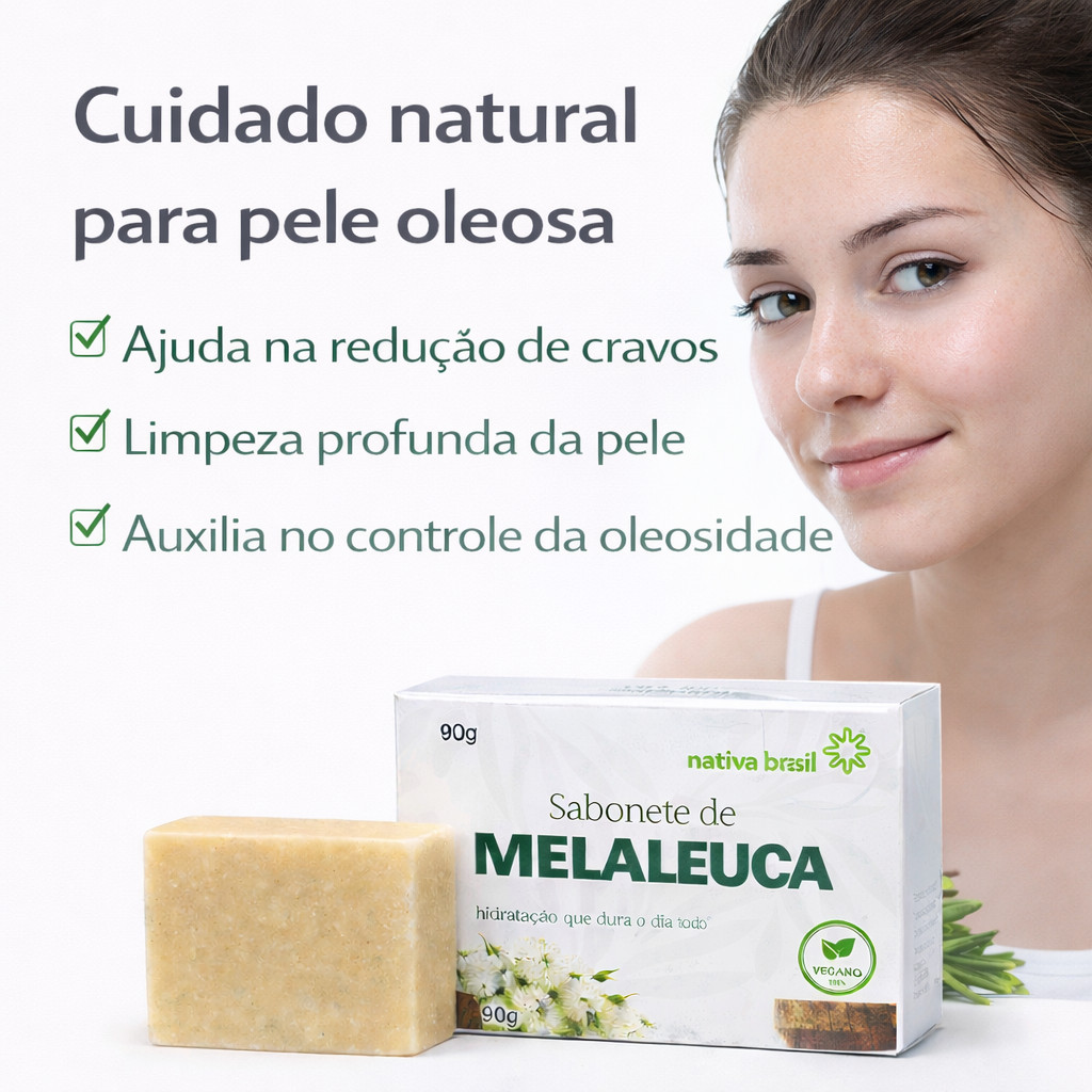 Sabonete de Melaleuca para cravos e espinhas e pele oleosa antisséptico