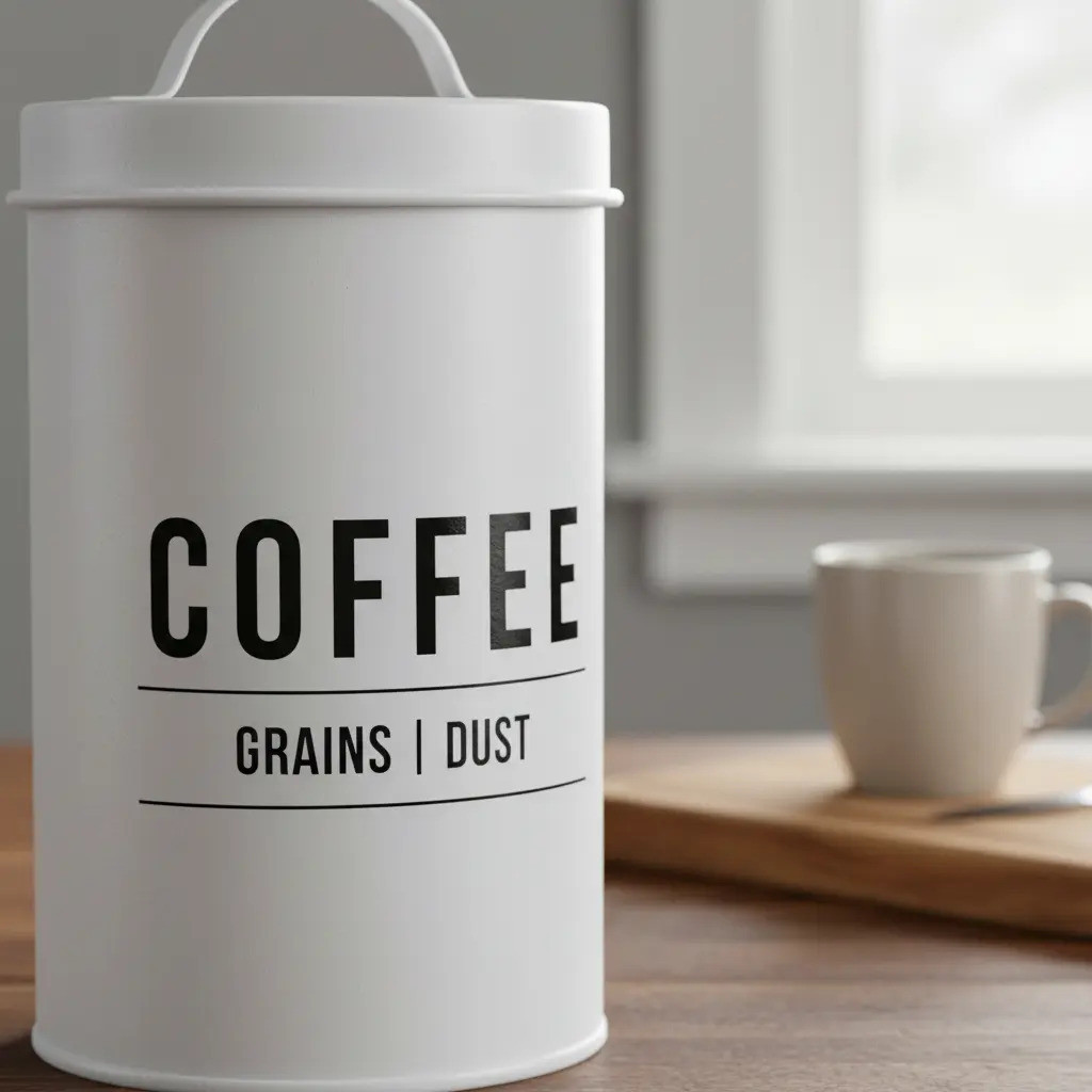 Imagem Pote Para Guardar Café De Aço Branco e Preto Manhattan 1,1Litros Hauskraft