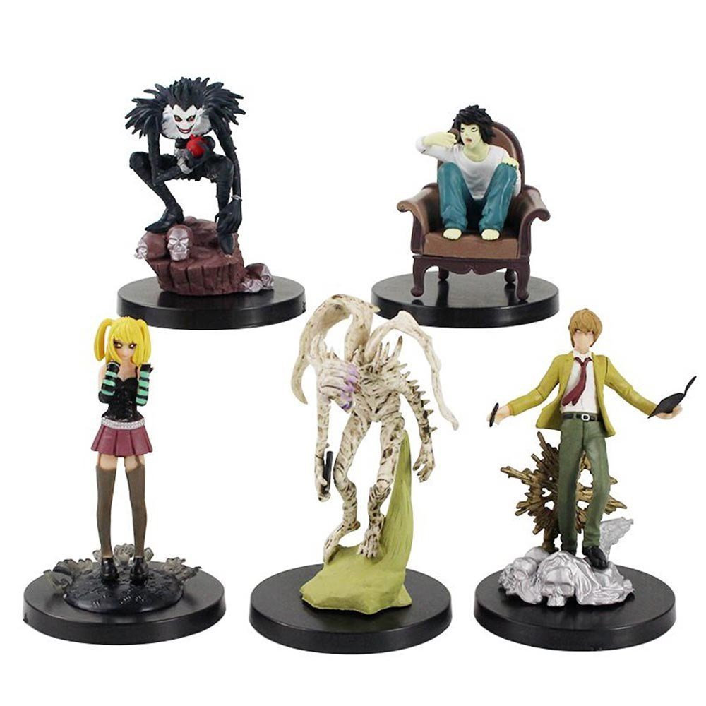5Pcs/Lot Anime Death Note Yagami Light Killer MisaMisa L Ryuuku Rem PVC Action Figure Collectible Model Toy Doll