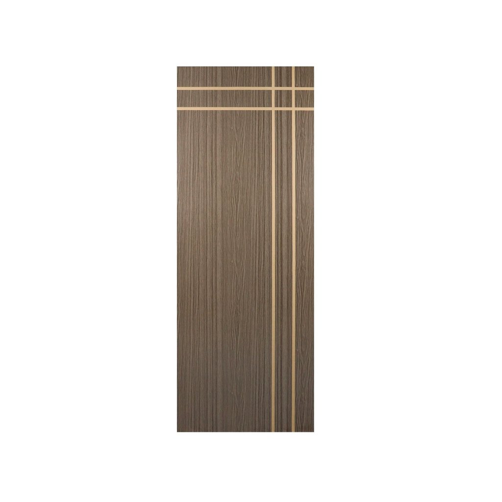 Folha de Porta Madeira Decorada 210x80cm Espessura 3,5cm Manqueira MGM Marrom/Carvalho Quebec Carvalho Quebec