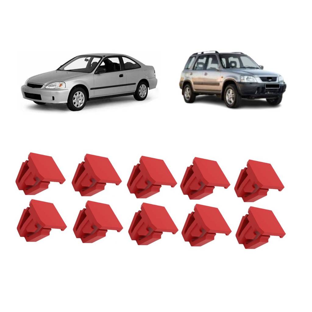10 Grampos Vermelho Do Friso Lateral Porta Civic Crv 1996/2006