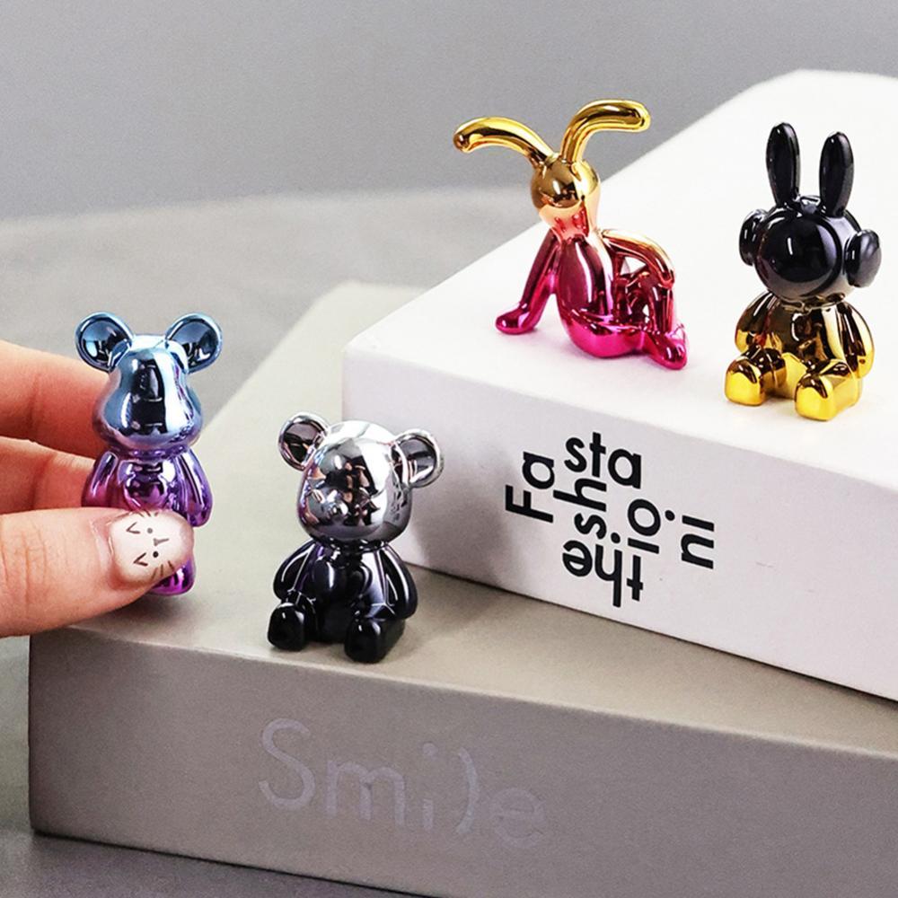 TKEY 4 Pçs/Set Bonito Urso Dos Desenhos Animados Enfeites Do Painel Interior Carro Console Central Decorações Acessórios