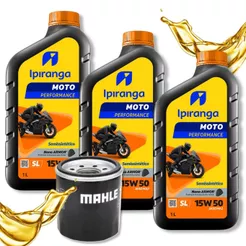 Troca de Óleo P/ Suzuki Inazuma 250 / Gladius 650 / Vstrom 650 / Gsx-r Srad 750 Ipiranga 15w50 + Filtro