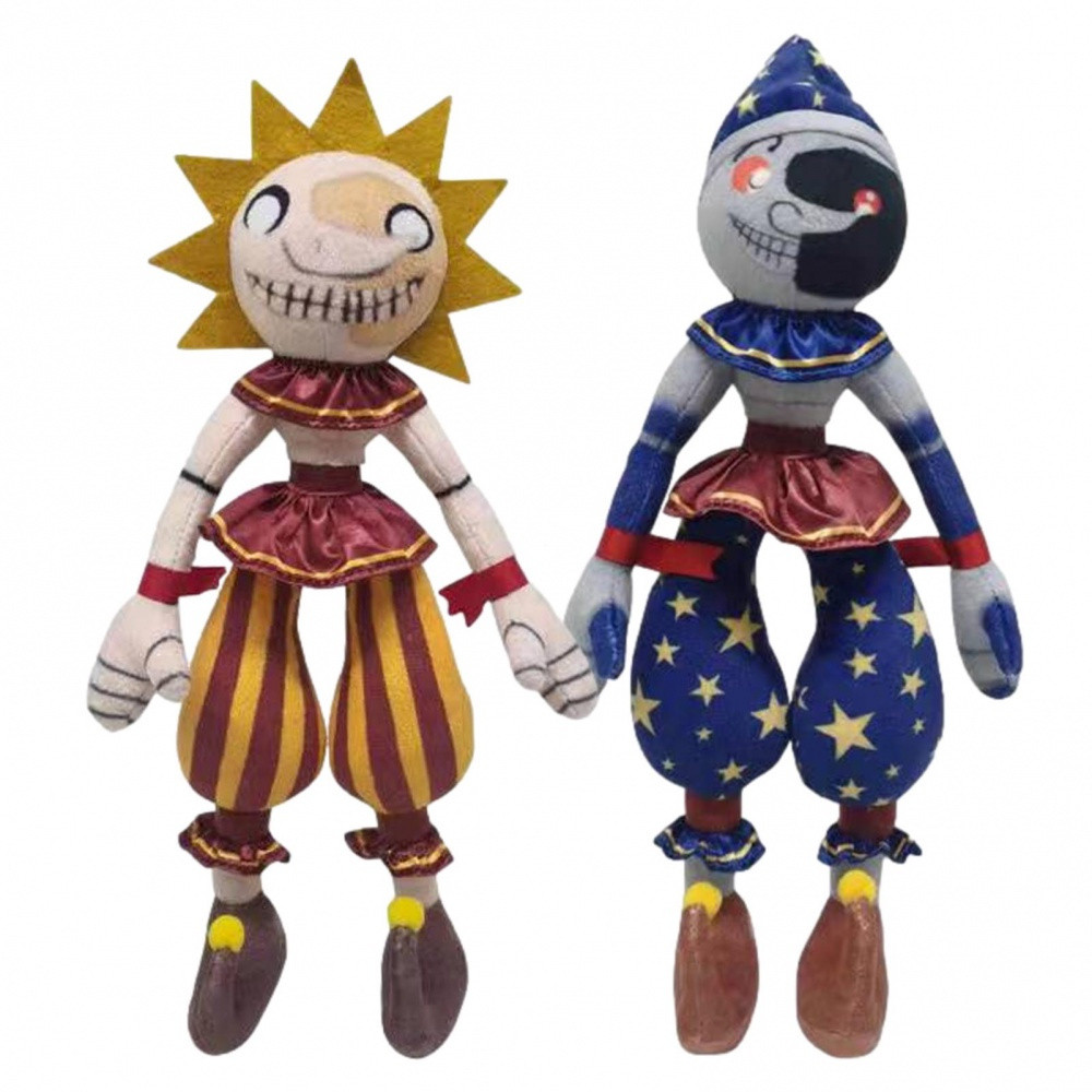 Brinquedo de pelúcia Sundrop Moondrop de 28cm, brinquedo de pelúcia do palhaço Security Breach do FNAF, boneco de pelúci