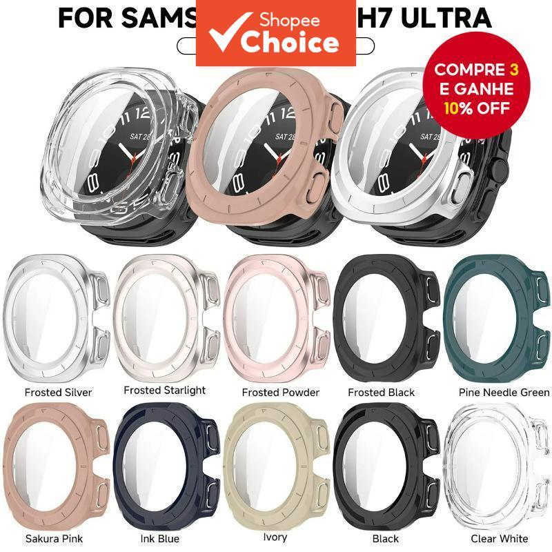 Para Samsung Galaxy Watch Ultra 47mm Caso Protetor De Tela De Vidro Temperado Duro PC Pára-Choques Capa