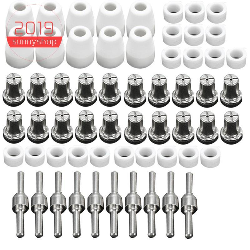 [Bestseller S] 60 Unidades PT31 Cortador De Plasma Pontas De Eletrodo Copo Consumíveis Peças Banhadas Estendidas Para HY
