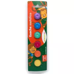 Caixa Blister com 6 Cores de Guache Metálico 3,68Mm Por Pote Leo&Leo Leonora - 74011