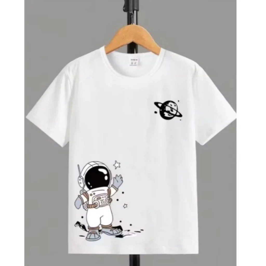 Camiseta Infantil Estampada Astrounata Divertida Menino Menina 100% Algodão Confortável Dia a Dia Estilosa Escolar
