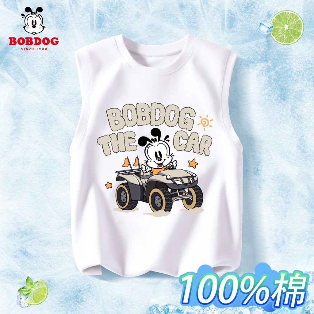 Babudou meninos sem mangas camiseta 2026 novo estilo fino respirável colete de fundo das crianças puro algodão All-Match