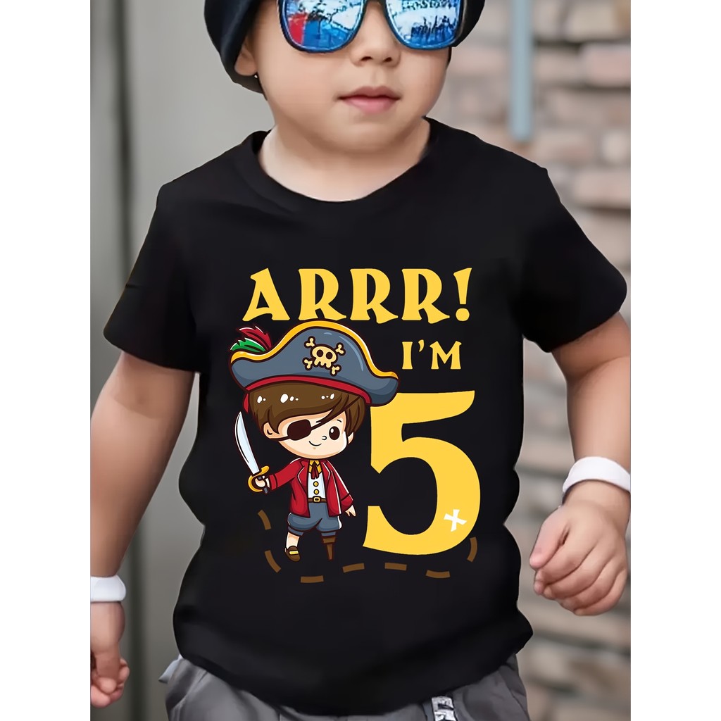 " ARRR ! Camiseta Gráfica Incrível I'M 12.7 Cm Para Comemorar Seu 5o Aniversário Como Pirata De Um Olho