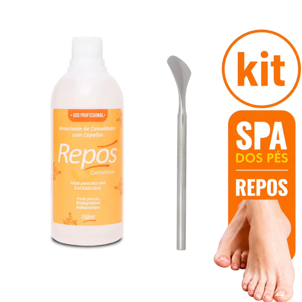 Kit Amaciante Removedor Calos com Copaíba Repos 150ml + Bisturi 222