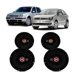 Kit 4 Alto Falantes Polo 2003 2004 2005 2006 2007 2008 2009 2010 2011 2012 240w Rms Kf.013 Foxer