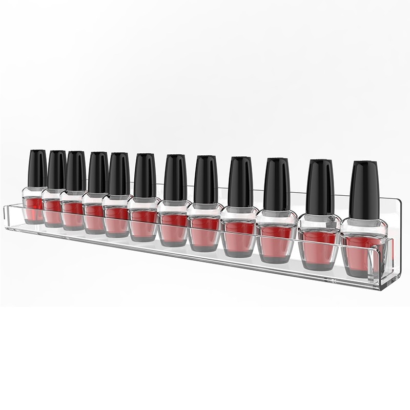 Kit 1, 2, 3 ou 4 Prateleiras Esmalte 50cm Suporte Organizador para Esmalte Unhas de Parede em Acrílico Manicure Tintas