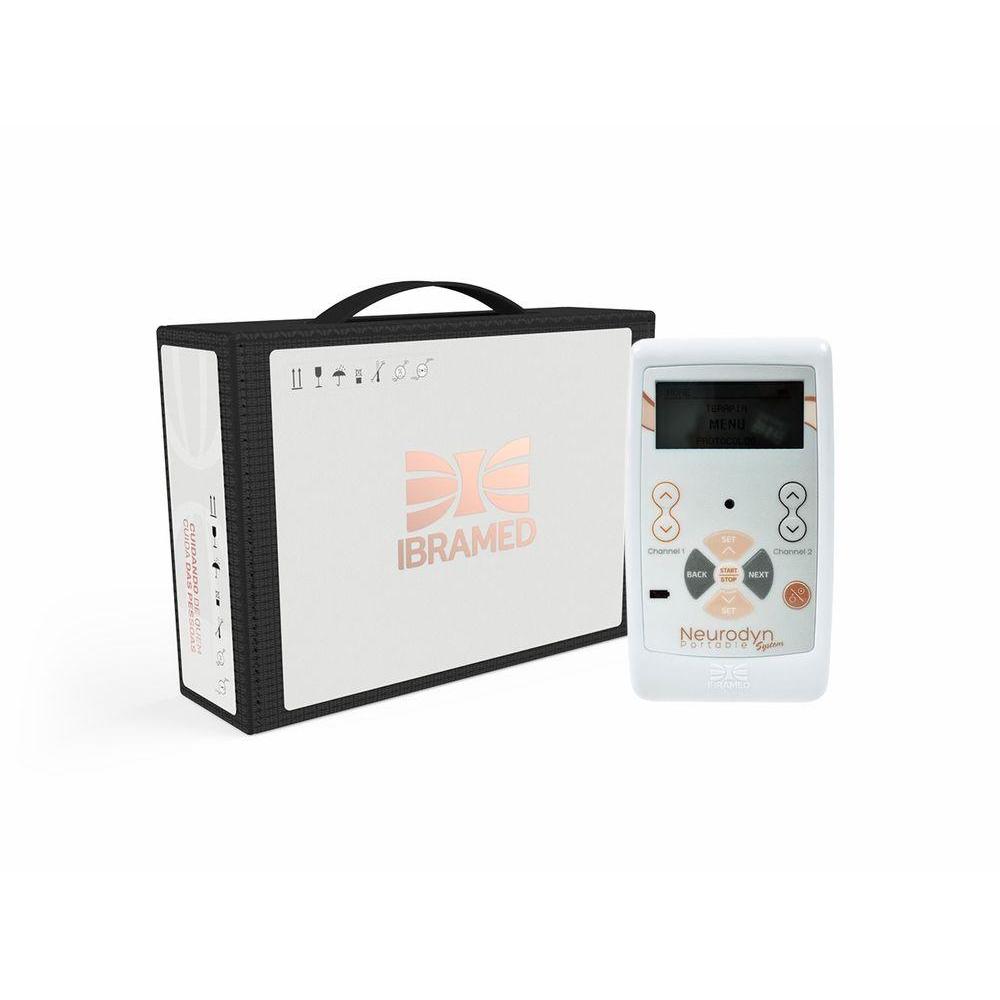 Neurodyn Portátil System Ibramed – 02 Canais – Aparelho de Correntes Aussie, Russa, Interferencial Bipolar, Tens e Fes
