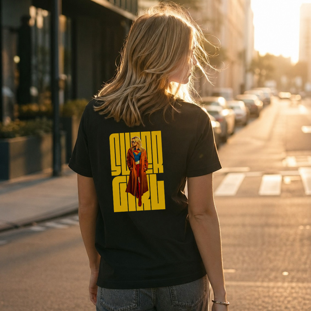 Camiseta Feminina Super Heroína 100% Algodão Estampada Nerd Casual Geek Confortável Dia a Dia Urbana