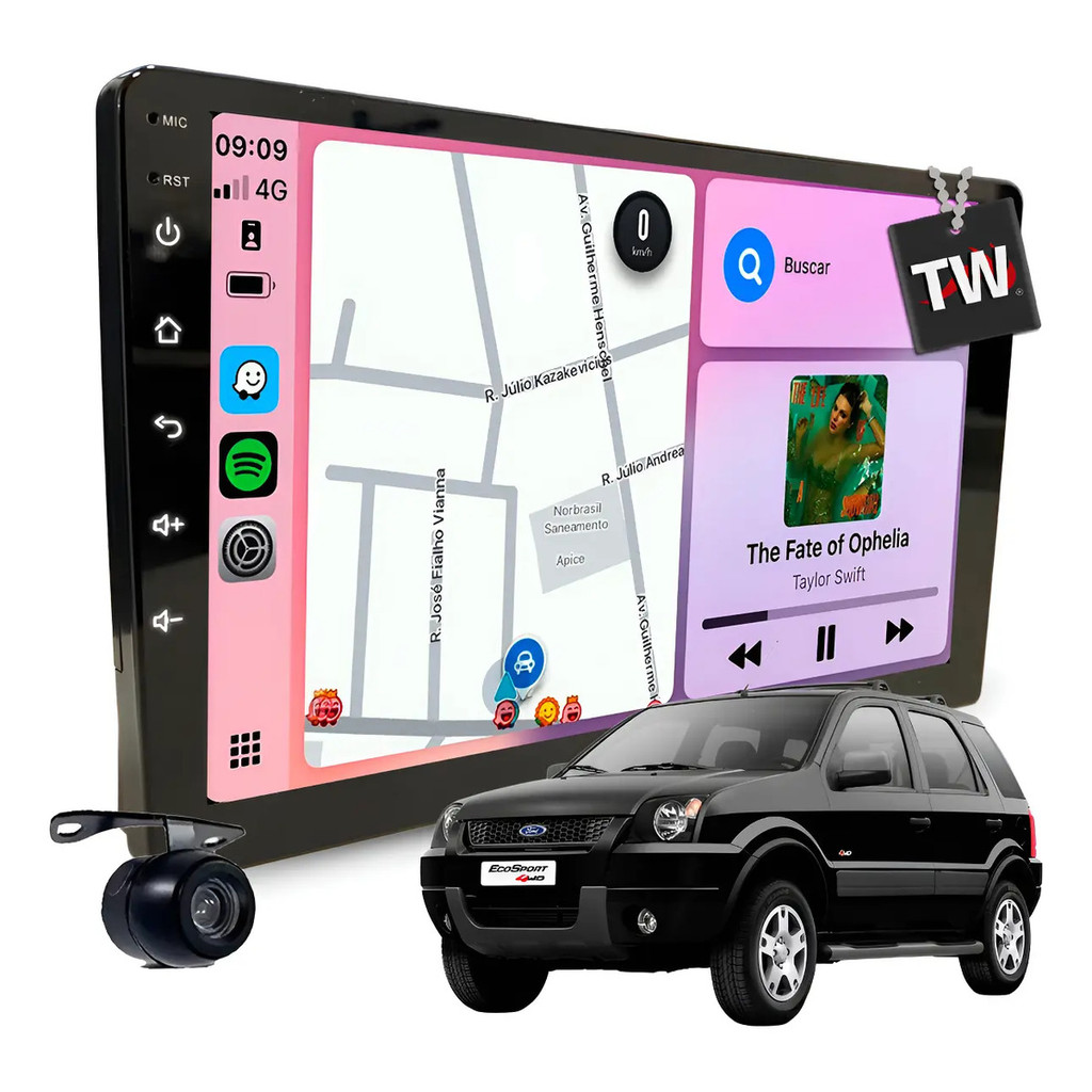 Central Multimídia Genko Mp10 Ecosport 2004-12 Carplay Waze