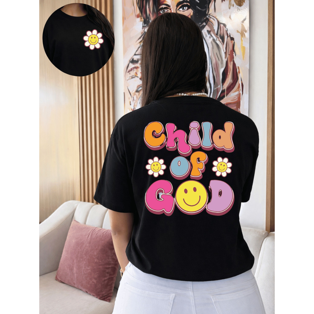 Camisa Camiseta Feminina Algodão 100% Básica Lisa Qualidade Premium Religiosa Chil Of God Filho De Deus