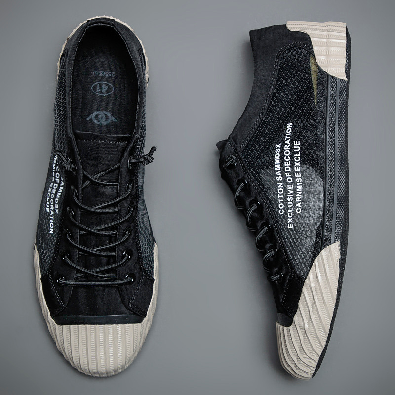 2026 primavera outono sapatos masculinos respirável sapatos de lona sapatos casuais sapatos de malha masculina de cano b