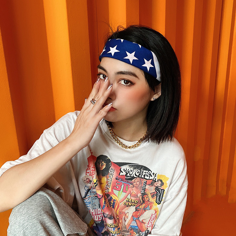 Dourado dourado Hip Hop esportes único lenço masculino hiphop bandana absorvente de suor rua Hipster coreano bandana lar