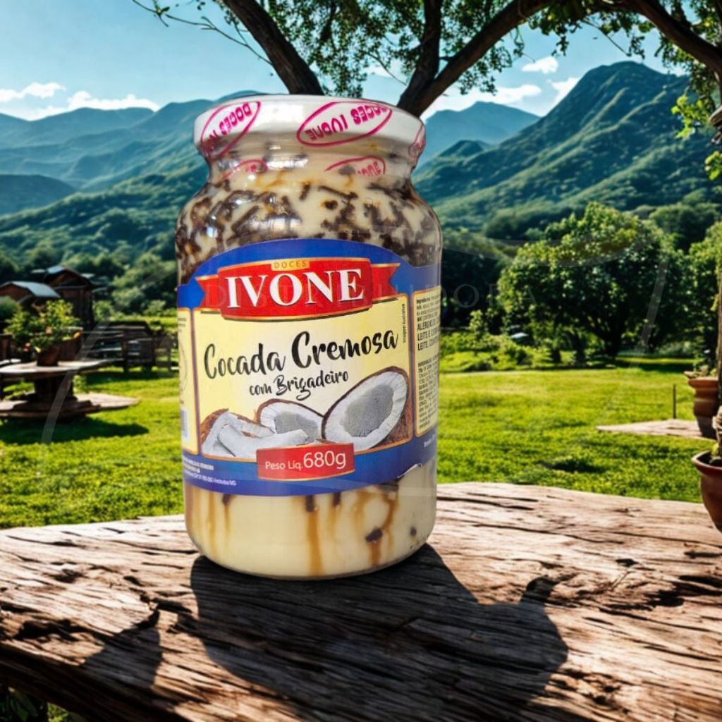 Cocada Cremosa com Brigadeiro Ivones Doce 680g | Feita em Minas Gerais Doce Artesanal e Cremoso
