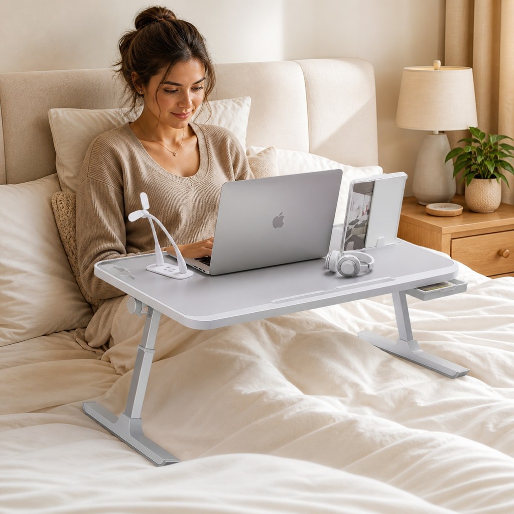 Mesa de Notebook Portátil Dobrável para Cama Sofá Escritório com Apoio Livro OR-SP260