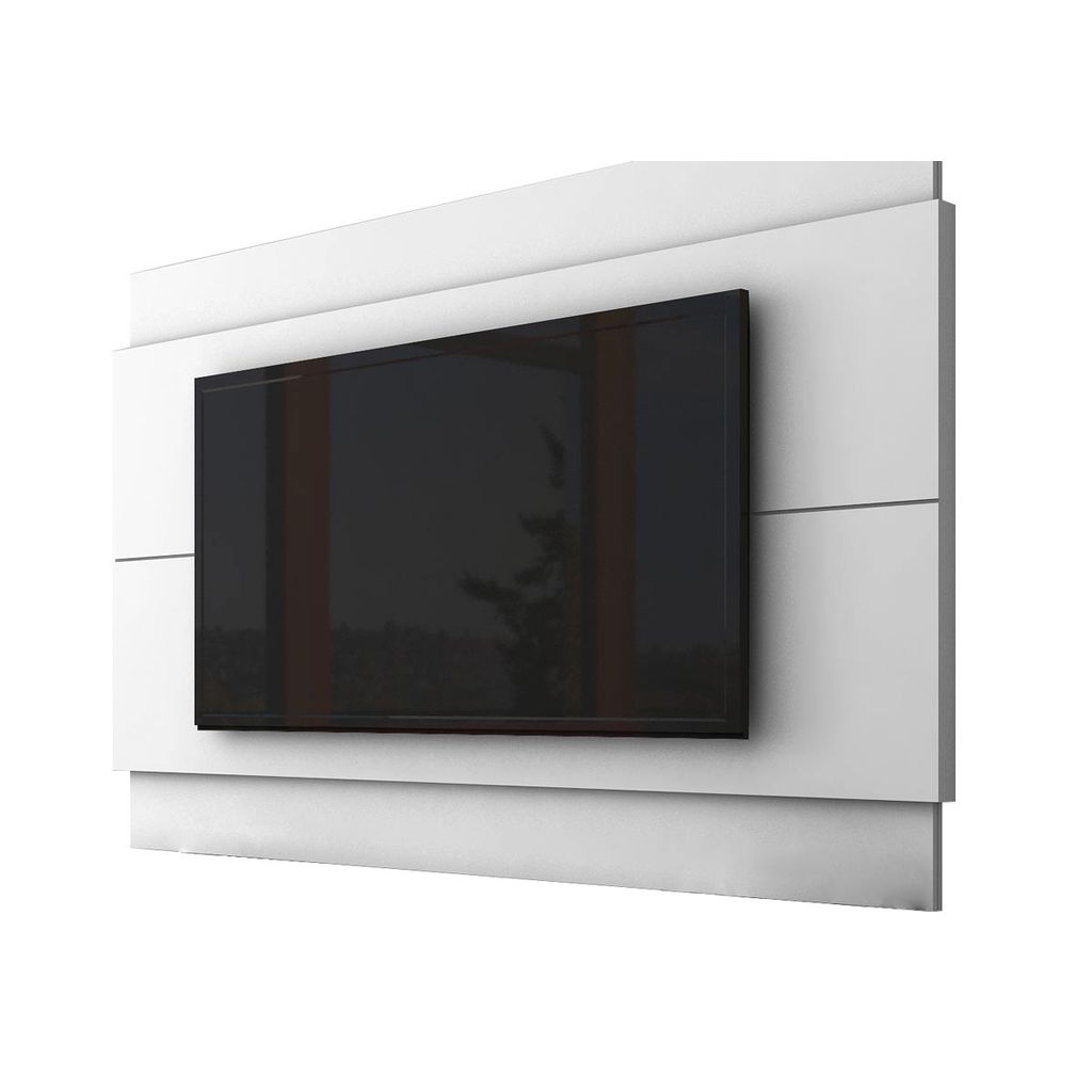 Painel Suspenso Classic para Sala TV 60 Polegadas Decorativo MDP/MDF Branco Acetinado - Imcal Móveis
