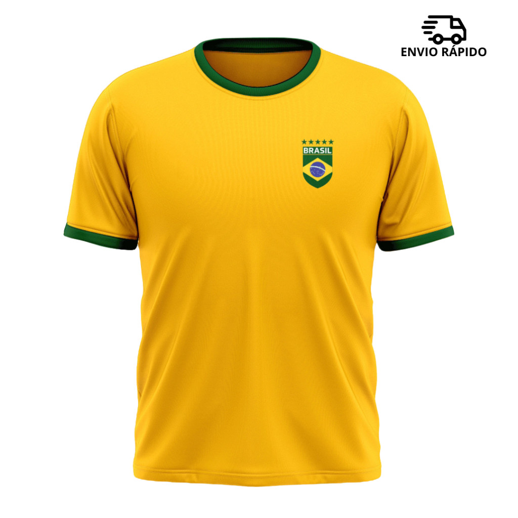 Camiseta Do Brasil Personalizada Copa Mundo Algodão 100% Unissex Estilosa