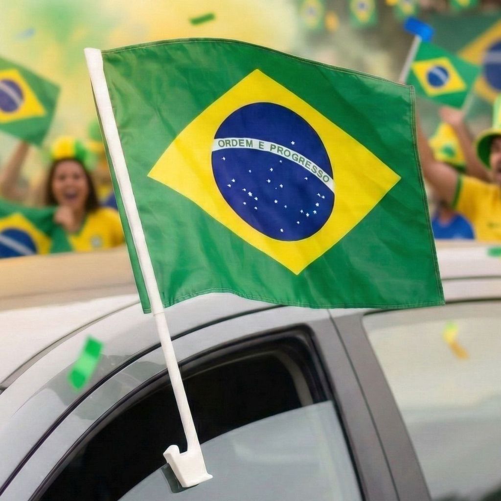 Bandeira Do Brasil Para Vidro Janela De Carro Copa Do Mundo