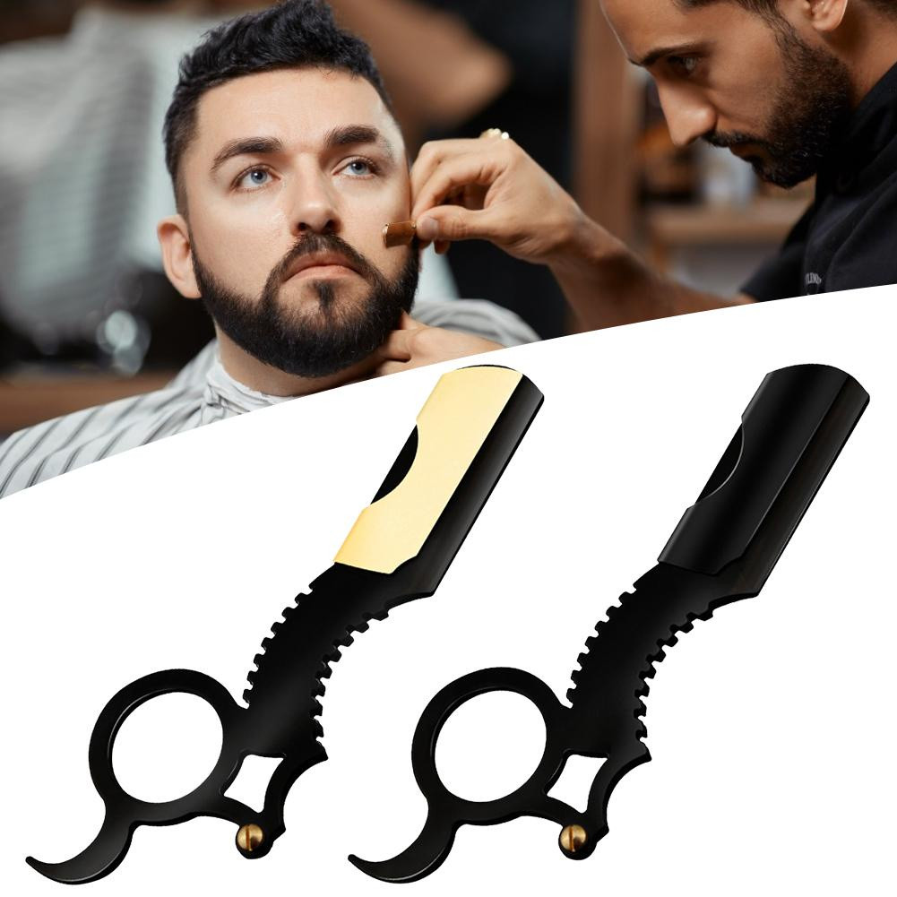 Navalhete Profissional Barbeiro De Dedo Borda Reta Clássico Com Lâminas Inclusas Para Acabamento Barba Cabelo Pezinho