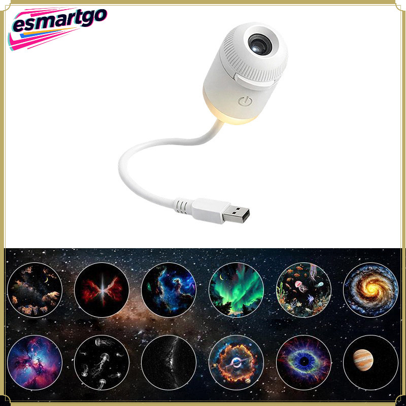 2-Em-1 Mini Galáxia Estrela Projetor Luz Noturna Com 24 Slides LED Atmosfera Lâmpada Casa Quarto Decoração Crianças Pres