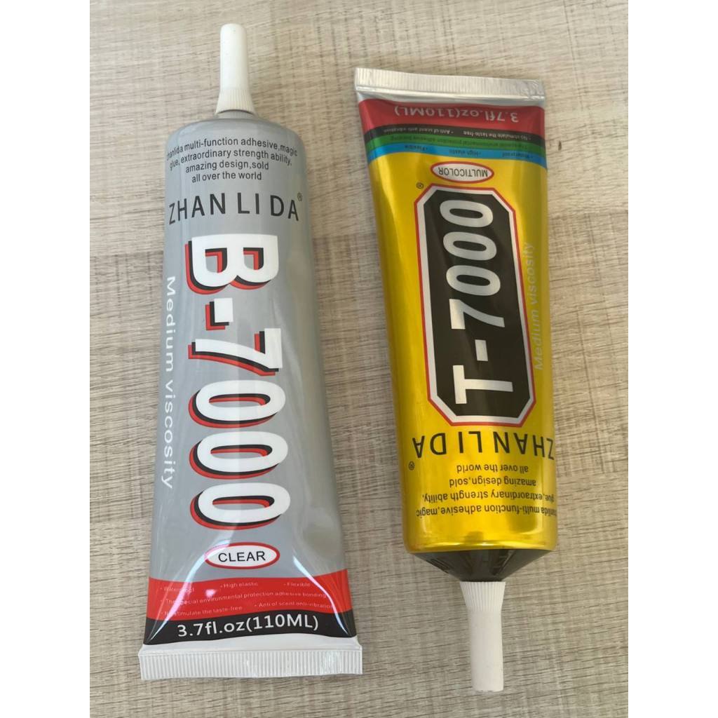 Cola para fixar telas e componentes de celular T7000 110ML (Preta ou  Branco)