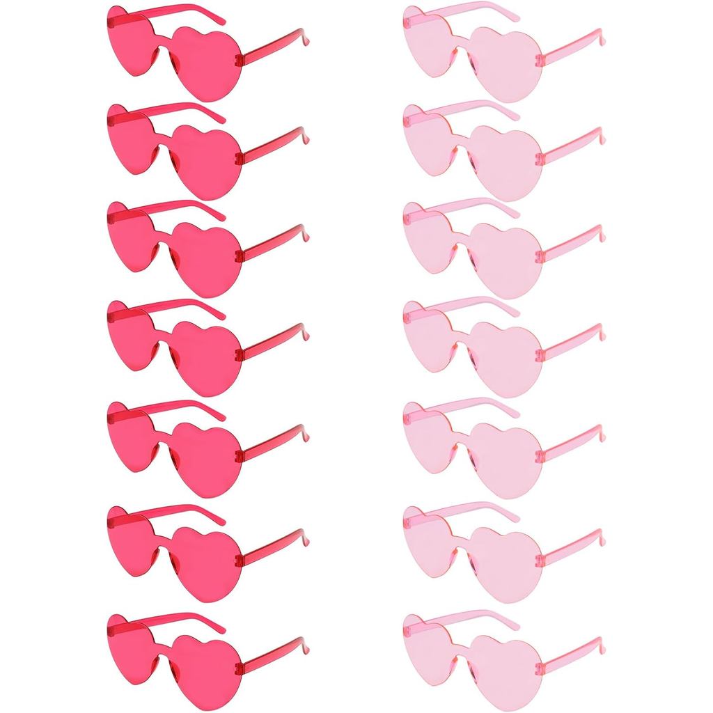 Óculos de Sol em Forma de Coração, 14 Pares de Óculos de Sol para Mulheres, Óculos Sem Armação Modernos, Óculos de Sol e