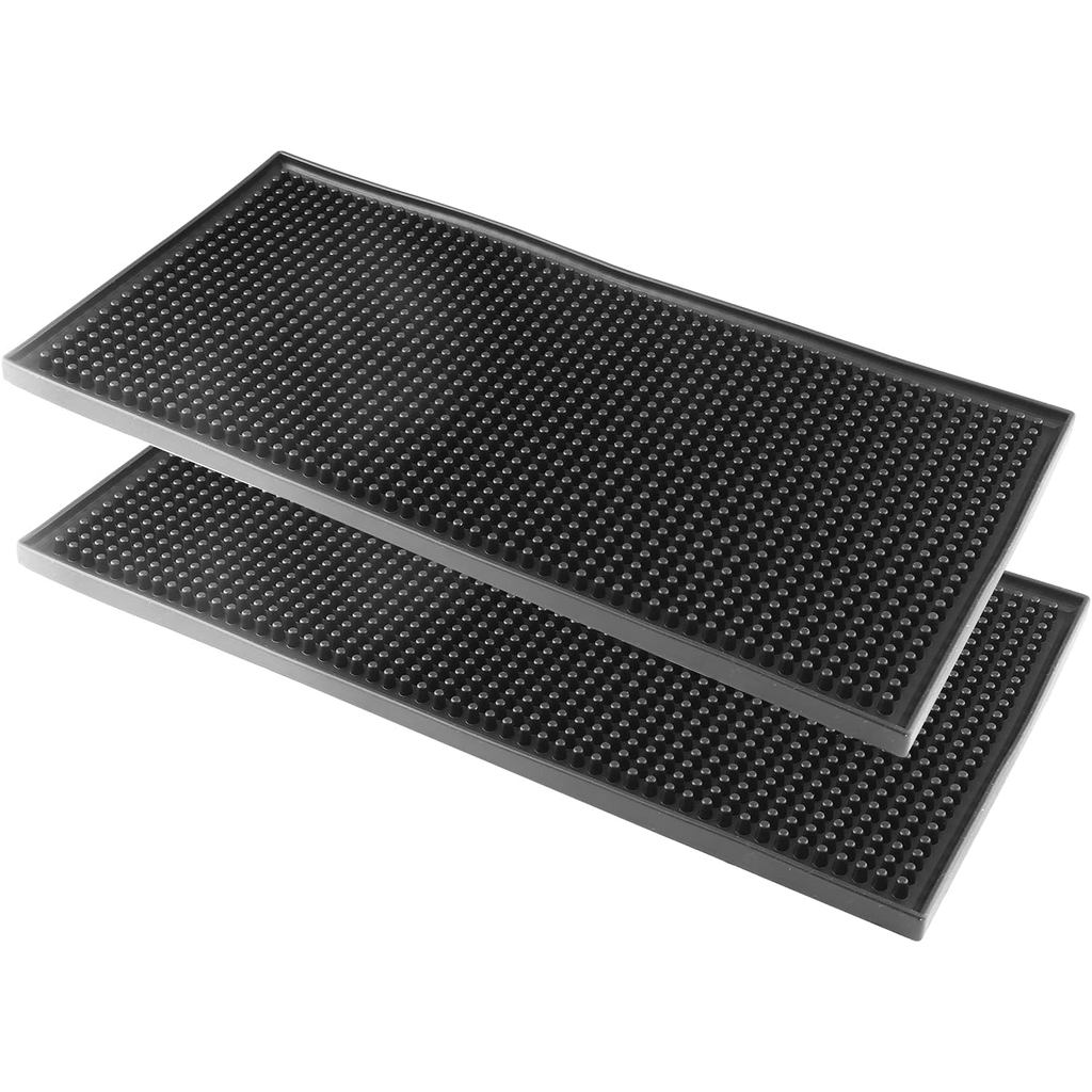 Conjunto de 2 tapetes de silicone para bar, 6" x 12", tapete antiderrapante e à prova d'água para serviço de bar, para s