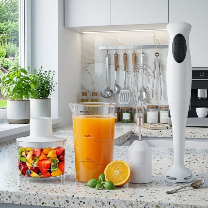 Mixer de Mão 3 em 1 300W Inox com Batedor e Triturador 127V máquinas