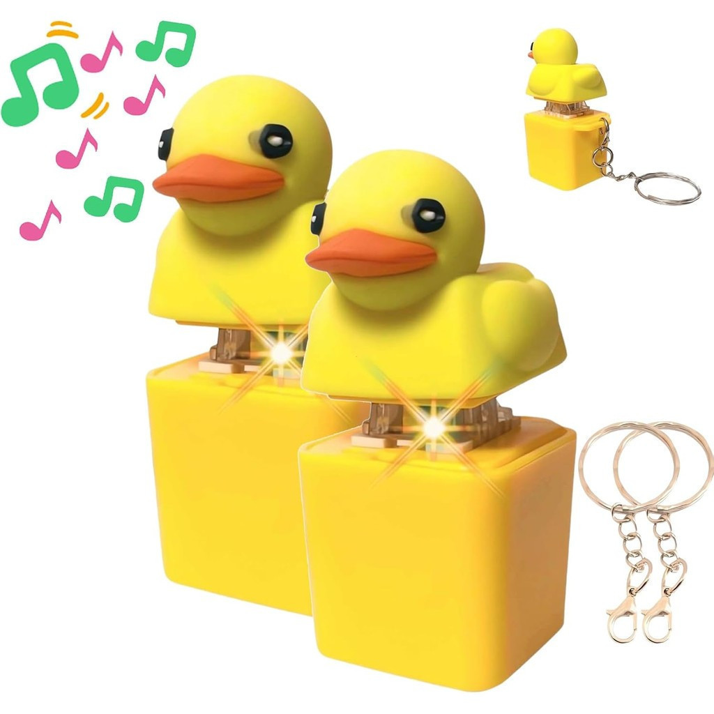 SOCLING Chaveiro Fidget Toy com Som de Pato, Brinquedo Fidget com Som de Pato e Luzes, Brinquedo de Pato, Chaveiro Fidge