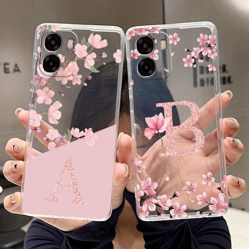 Caso Carta Para OPPO A6X A6T 4G 5G Moda Flor Capa Traseira Transparente Silicone Macio TPU Impressão Clara Caixa Do Tele