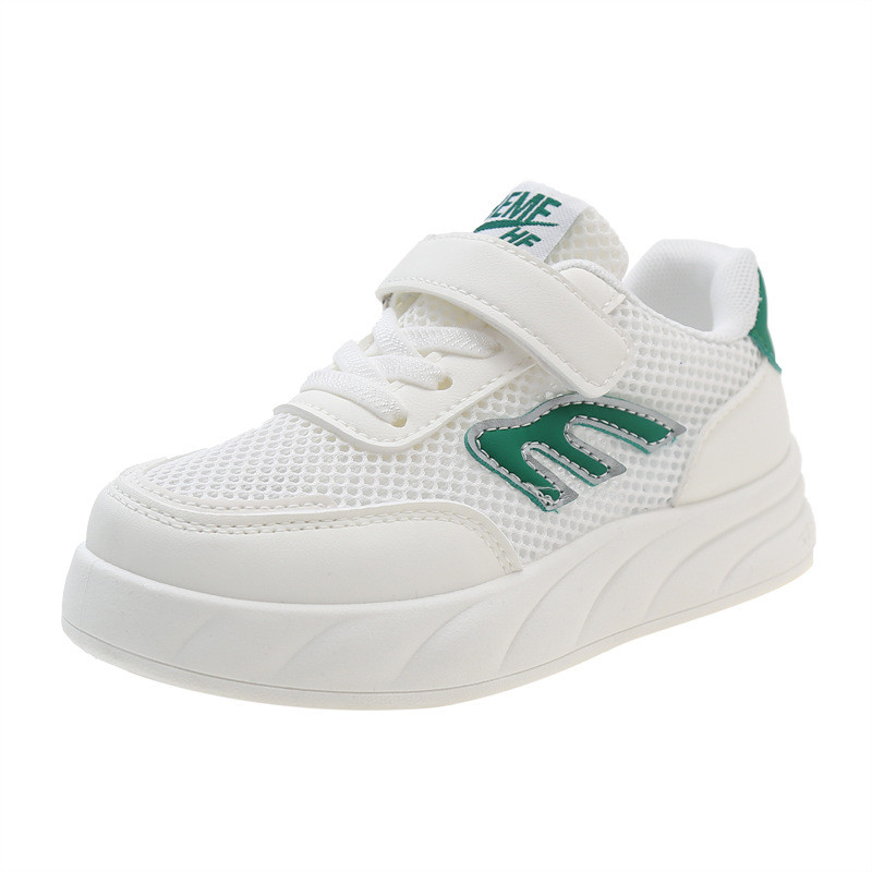 Dia das crianças dia das crianças sapatos brancos meninos verão jardim de infância 2025 novo estilo meninas malha respir