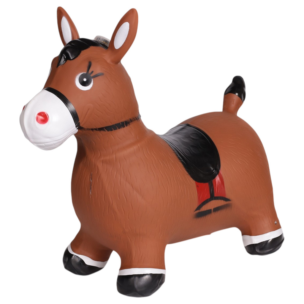 Burrinho Cavalo De Borracha Upa Upa Pula Brinquedo Marrom