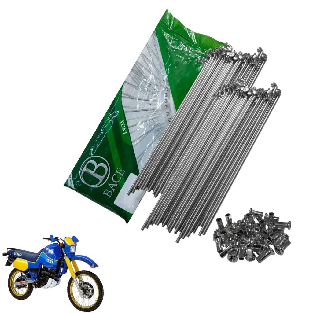 Jogo Raio Roda Yamaha Xt600 Tenere600 Traseiro Inox 4mm Bace Moto