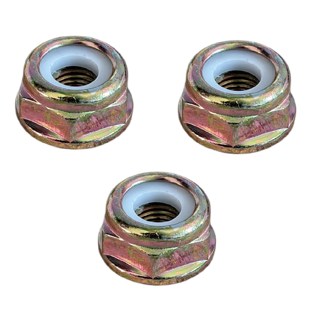3 Porcas M10 Roçadeira 26cc 43cc 52cc 75cc Rosca Esquerda Toyama Branco Vulcan Garthen Terra