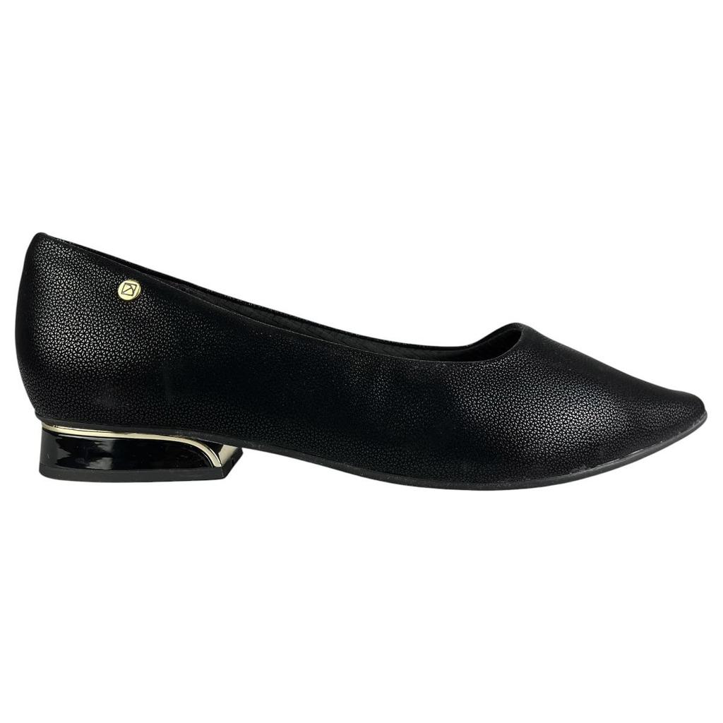 Sapato Social Piccadilly Feminino Maxi Ortopédico Bico Fino Preto