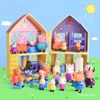 4 Pcs/14 Conjunto De Bonecas De Porco/Família Vovó/Trolope/Professores/George Peppa Pig piggy
