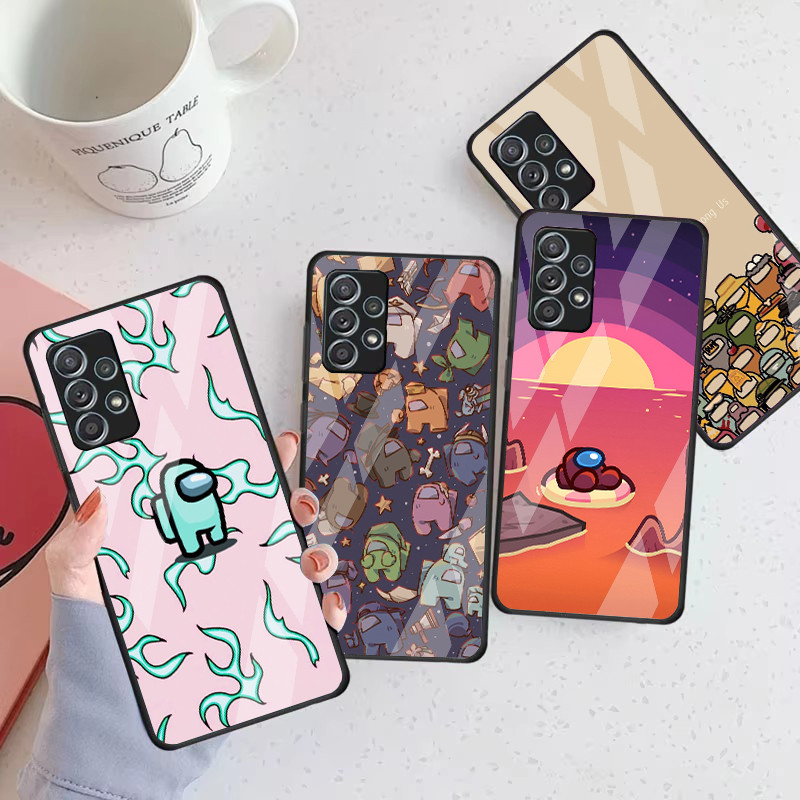 Entre Nós Capa De Telefone De Vidro Para Samsung Galaxy A16 A15 A25 A35 A55 A53 A54 A34 A14 A32 A52 4G 5G A56 A54
